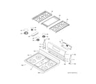 GE GGF500PV1ES control panel & cooktop diagram