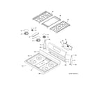 GE GGF600AV1ES control panel & cooktop diagram