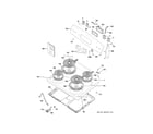 GE JBS360DM3BB control panel & cooktop diagram