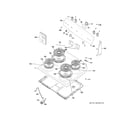 GE JBS160DM4WW control panel & cooktop diagram