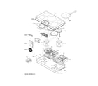 GE ZHU36RDT1BB control panel & cooktop diagram