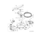 GE ZDT985SINCII motor, sump & filter assembly diagram