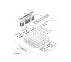 GE ZDT925SPNCSS lower rack assembly diagram