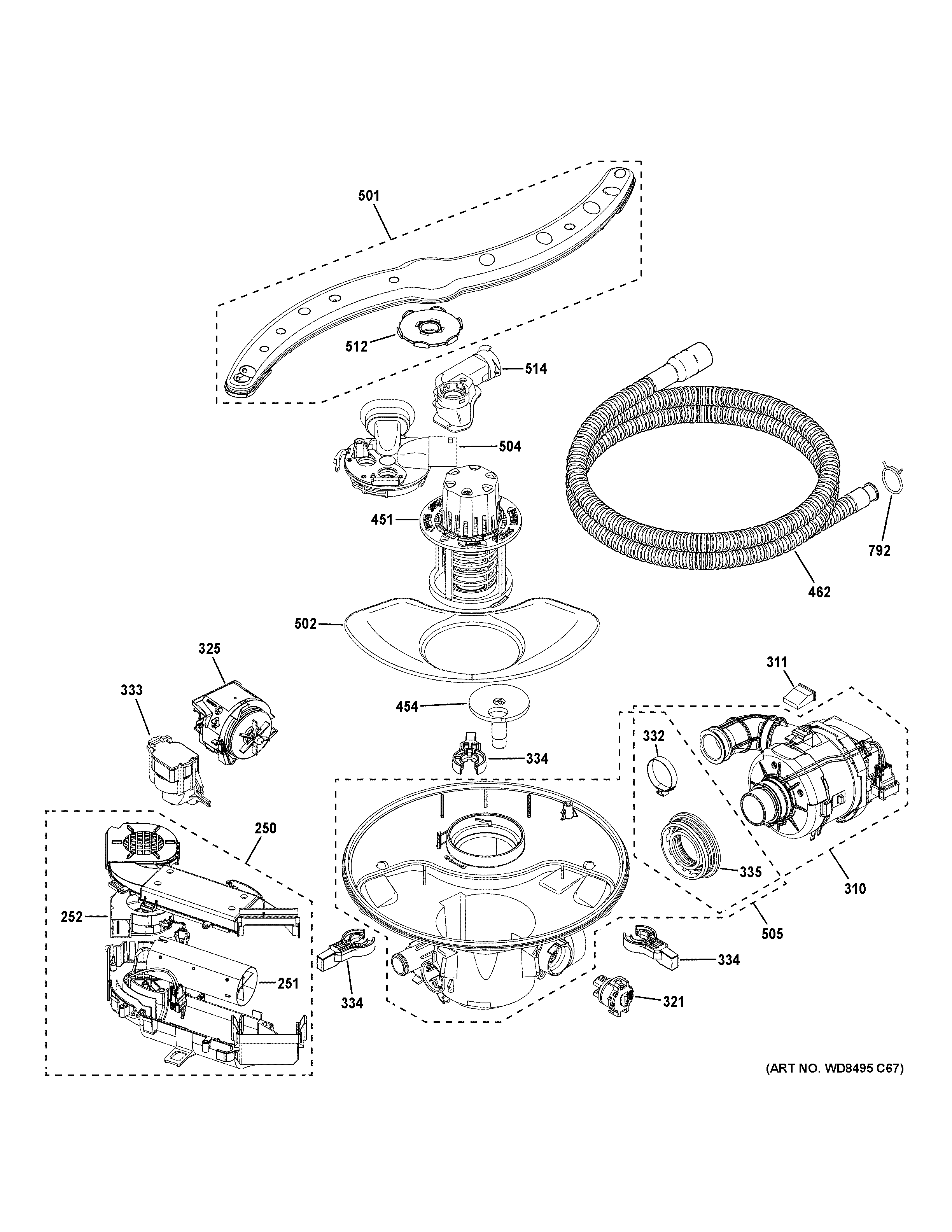 MOTOR, SUMP & FILTER ASSEMBLY