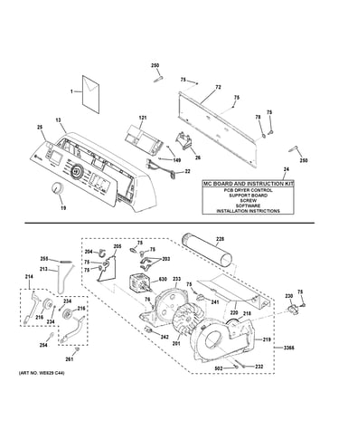Backplash, blower & motor assembly