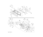 GE PTD90GBPT0DG backsplash, blower & motor assembly diagram