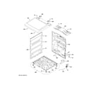 GE PTD90GBPT0RS cabinet & top panel diagram