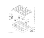 GE CGY366P3T1D1 cooktop diagram