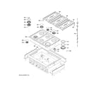 GE CGU366P3T2D1 cooktop diagram