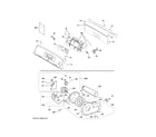GE VTD56EASV1WB backsplash, blower & motor assembly diagram