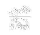GE XTD72E8ST1WS backsplash, blower & motor assembly diagram