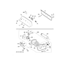 GE HTX24EASK1WS backsplash, blower & motor assembly diagram