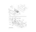 GE YTD74E2PN2DG backsplash, blower & motor assembly diagram
