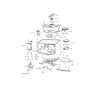 GE CDD420P4T1W2 tub & motor diagram