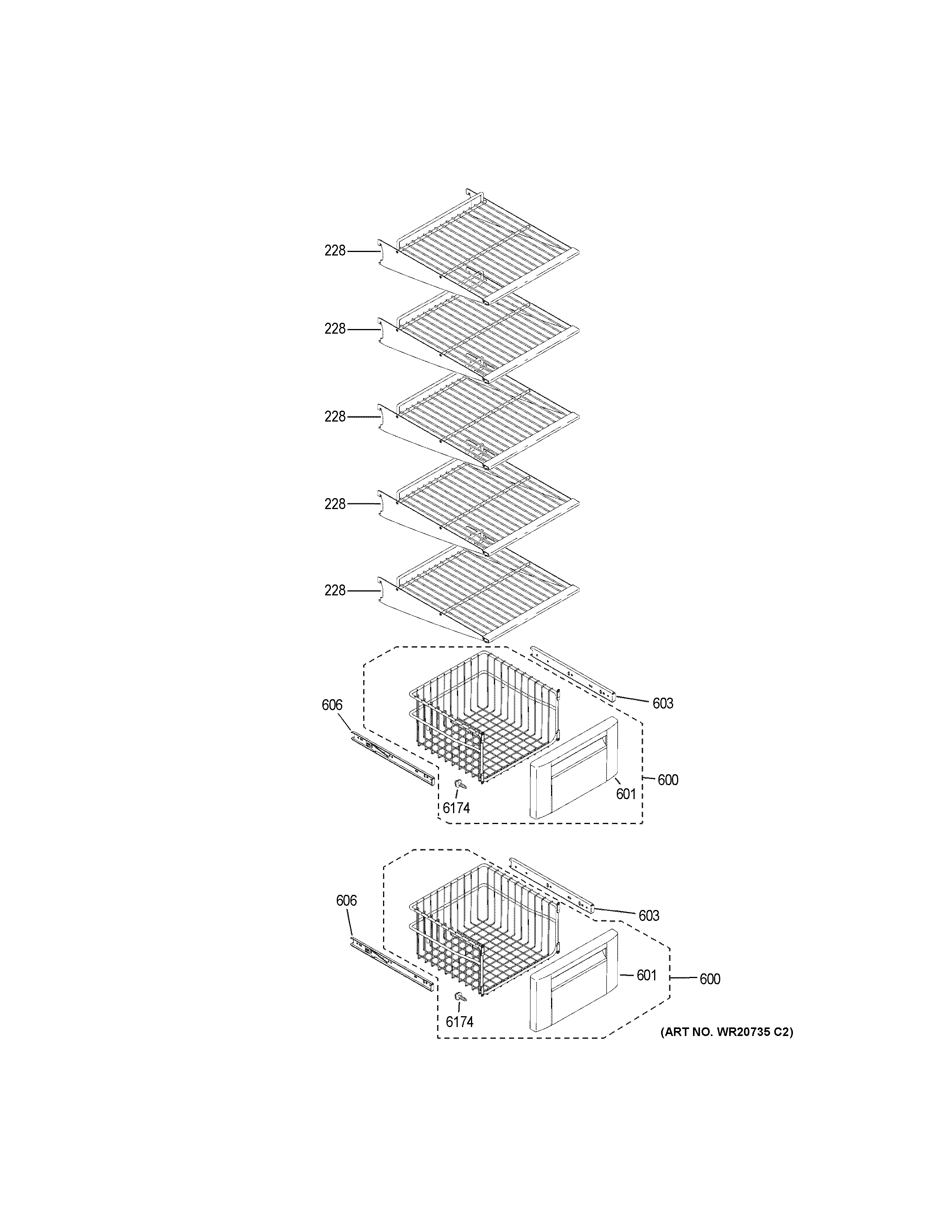 Freezer shelves