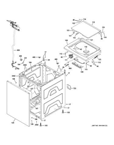 Washer cabinet & lid