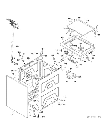Washer cabinet & lid