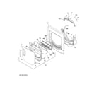 GE GUD24GSSM1WW dryer front panel & door diagram