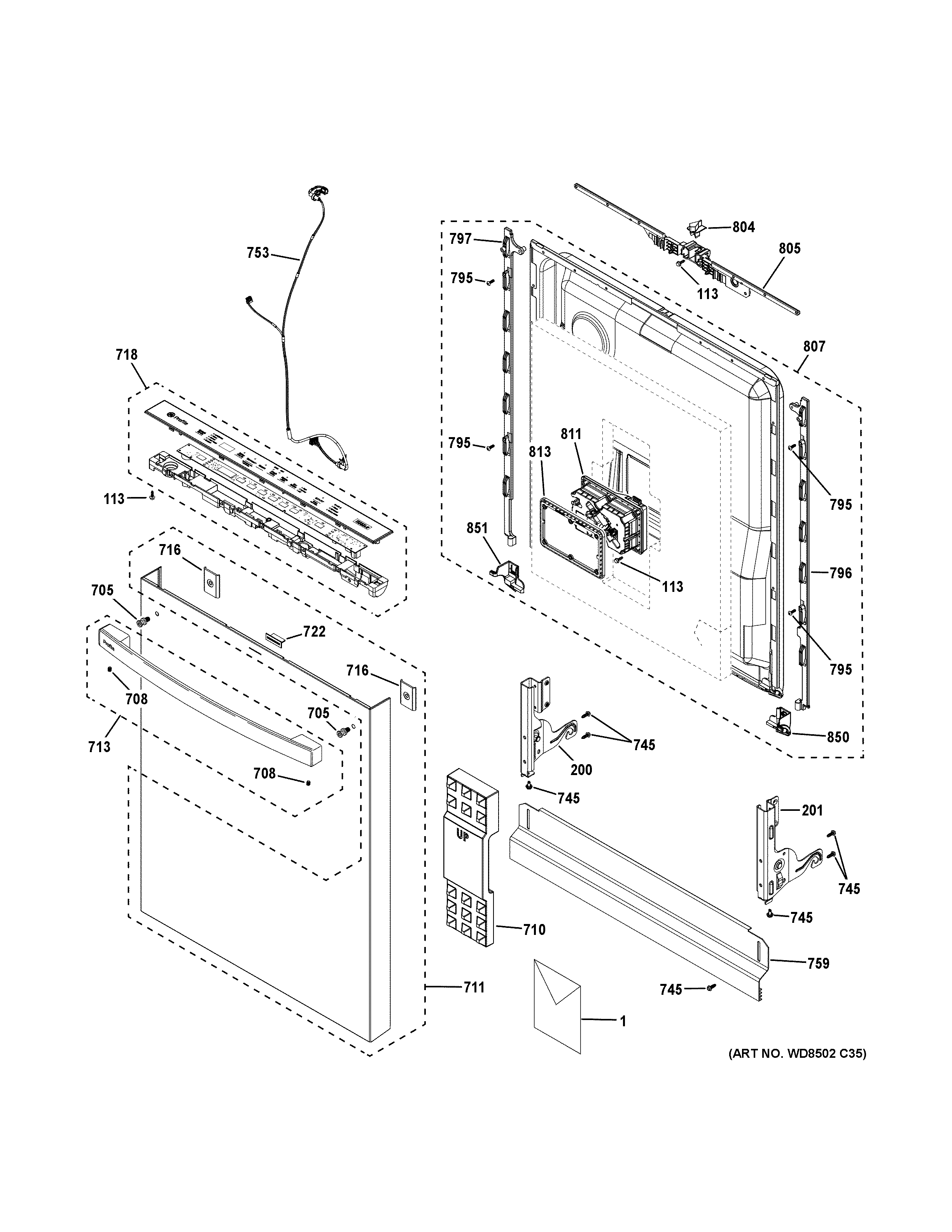 Escutcheon & door assembly