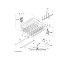 GE GDF650SYV1FS upper rack assembly diagram