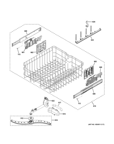 Upper rack assembly
