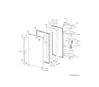 GE PVD28BYNBFS refrigerator door - rh diagram