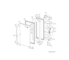 GE PVD28BYNCFS refrigerator door - rh diagram