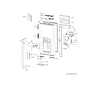 GE PVD28BYNDFS dispenser door diagram