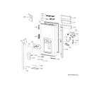 GE PVD28BYNHFS dispenser door diagram