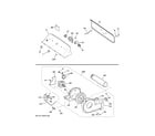 Hotpoint HTX24GASK0WS backsplash, blower & motor assembly diagram