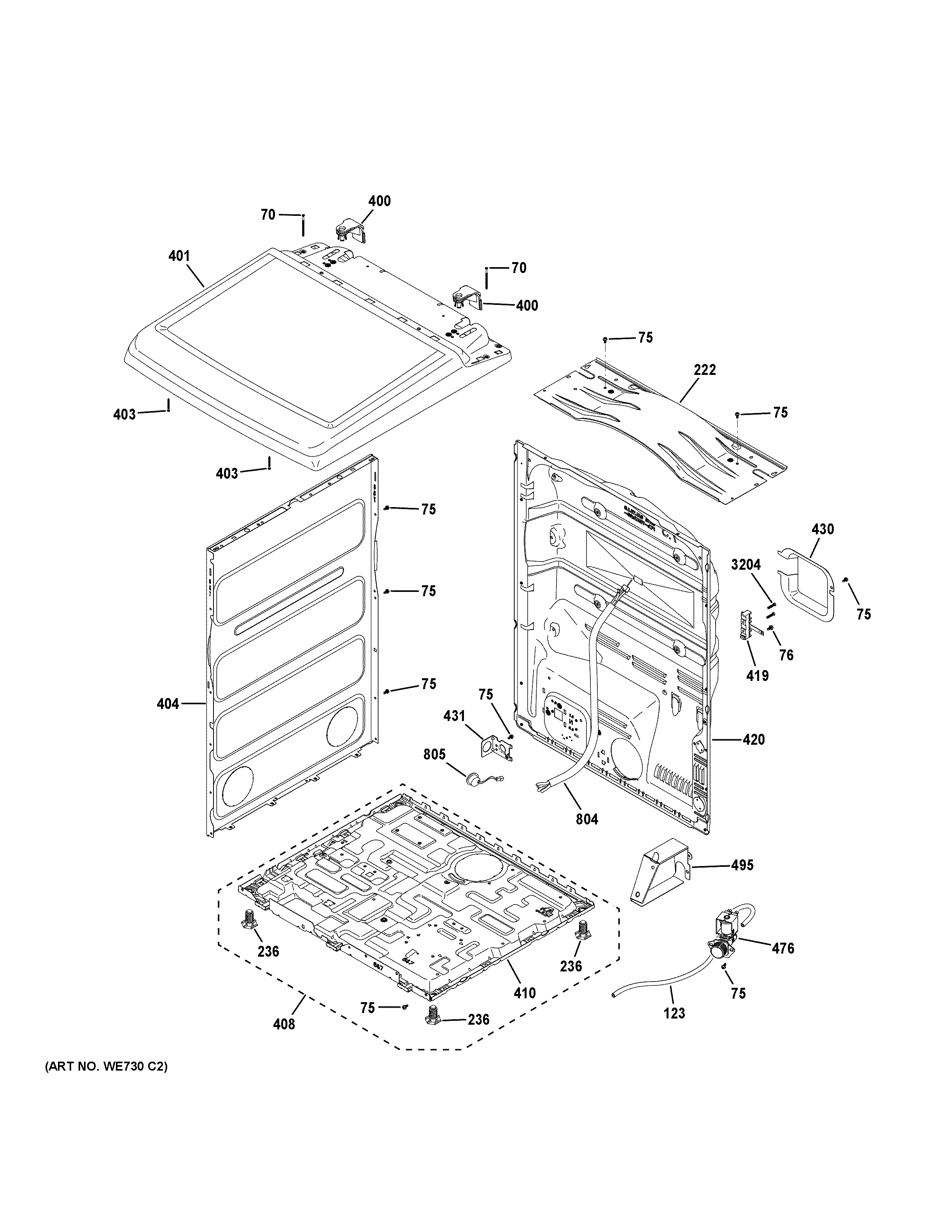 Cabinet & top panel