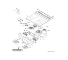 GE CES750P2M4S1 control panel & cooktop diagram