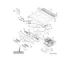 GE CHS950P4M7W2 control panel & cooktop diagram