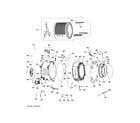 GE GFW850SPN0DG tub & motor diagram