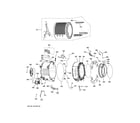 GE GFW510SCN0WW tub & motor diagram