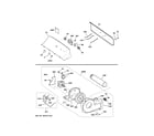 GE GTX52EASP1WB backsplash, blower & motor assembly diagram