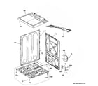 GE GTX52EASP1WB cabinet & top panel diagram