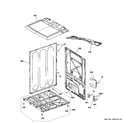 GE GTD42EASJ2WW cabinet & top panel diagram