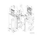 GE PGE29BYTBFS left door & water pitcher diagram