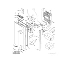 GE CGE29DP4TBW2 left door & water pitcher diagram