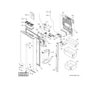 GE CGE29DP3TDD1 left door & water pitcher diagram