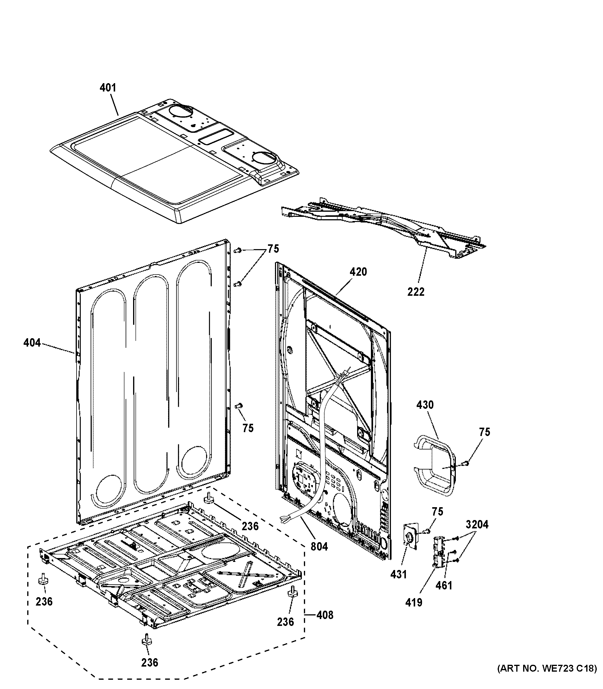 Cabinet & top panel