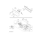 GE GTX22EASK0WW backsplash, blower & motor assembly diagram