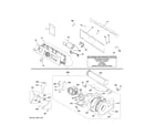 GE PTD70EBPT0DG backsplash, blower & motor assembly diagram