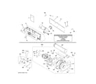 GE PTD70GBPT0RS backsplash, blower & motor assembly diagram