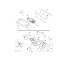 GE GTD58EBSV0WS backsplash, blower & motor assembly diagram