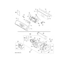 GE VTD56EASV0WB backsplash, blower & motor assembly diagram