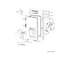 GE CVE28DM5NFS5 dispenser door diagram