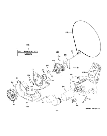 Gas valve, blower & motor assembly
