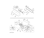 GE HTX24GASK1WS backsplash, blower & motor assembly diagram